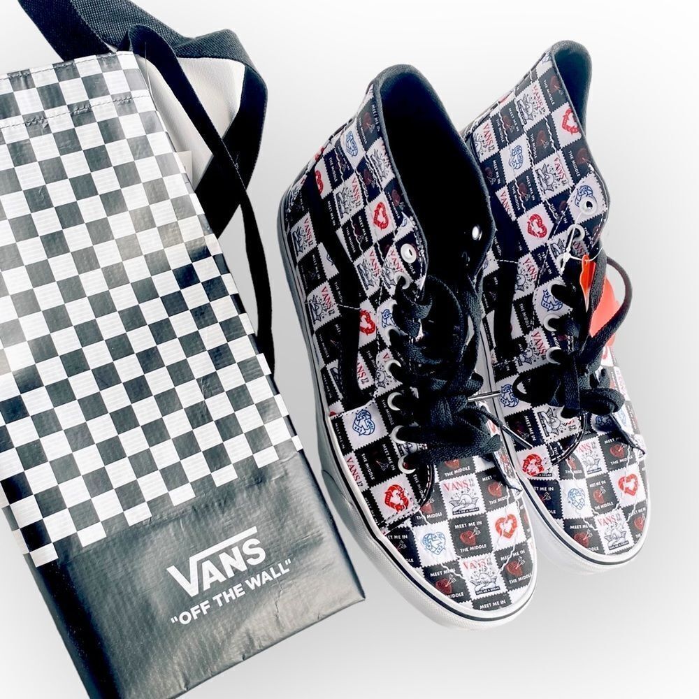 Vans SK8 Hi Tapered Love Letters Black/White Men's Classic Skate Shoes S… - Picture 9 of 11